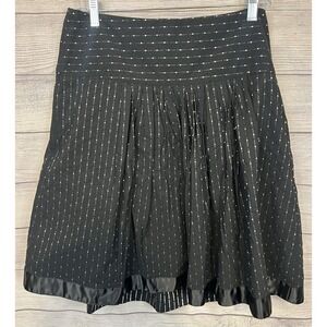 Authentic THE LIMITED Pleated Polka Dot A-Line Skirt in Black & White Size 8